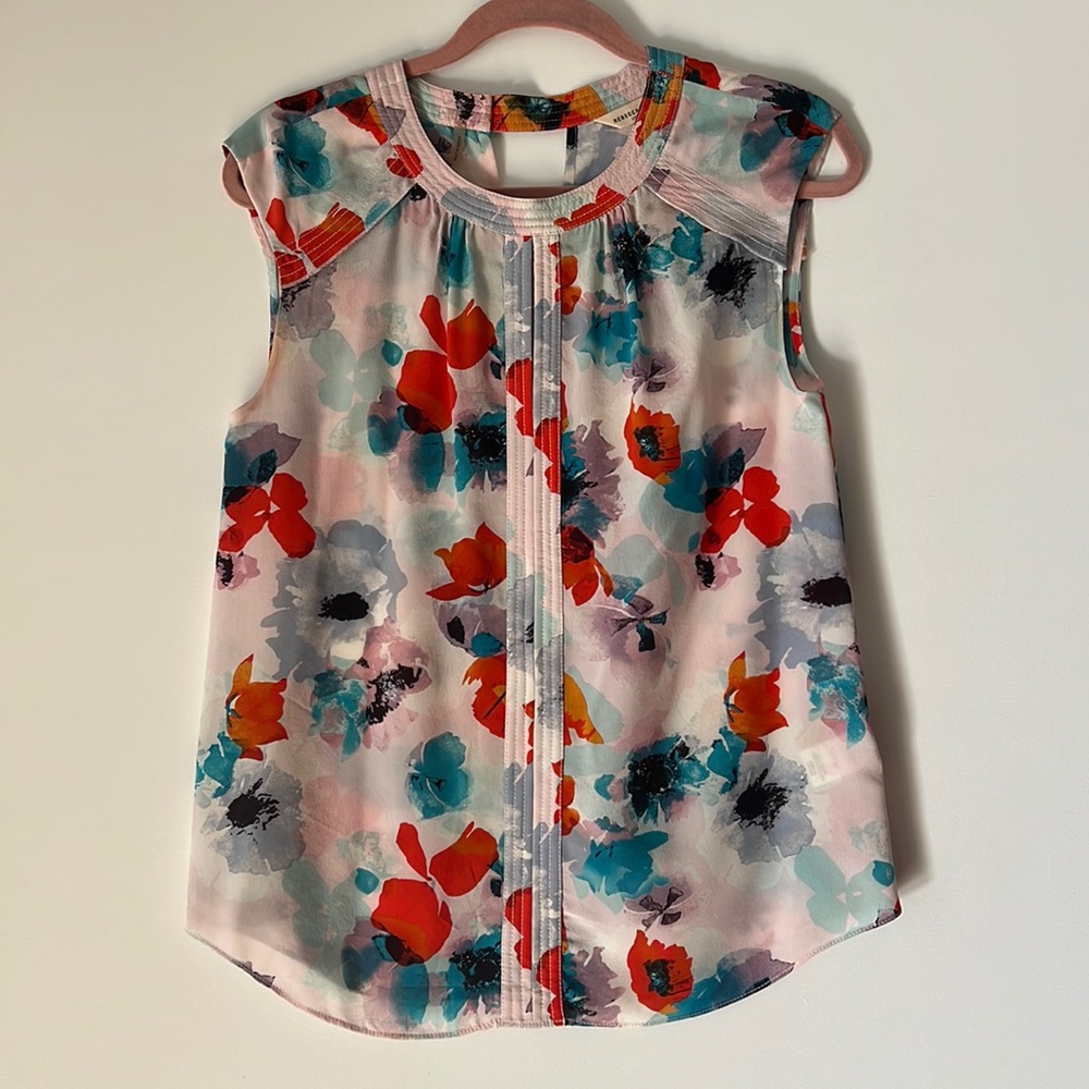 🧡 Rebecca Taylor Floral Silk Top